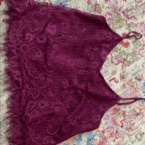 maroon lace tank